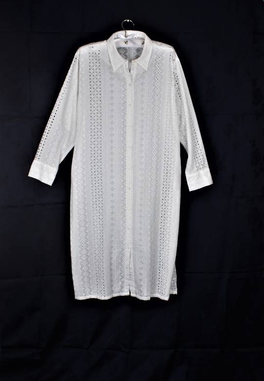 Alice & Lily 100% COTTON  full length cotton broderie dress/duster white  STYLE : AL/437 S,M,L,XL